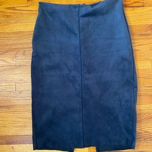 Suede pencil skirt